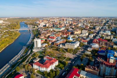Улица Республики в Тюмени с высоты фото