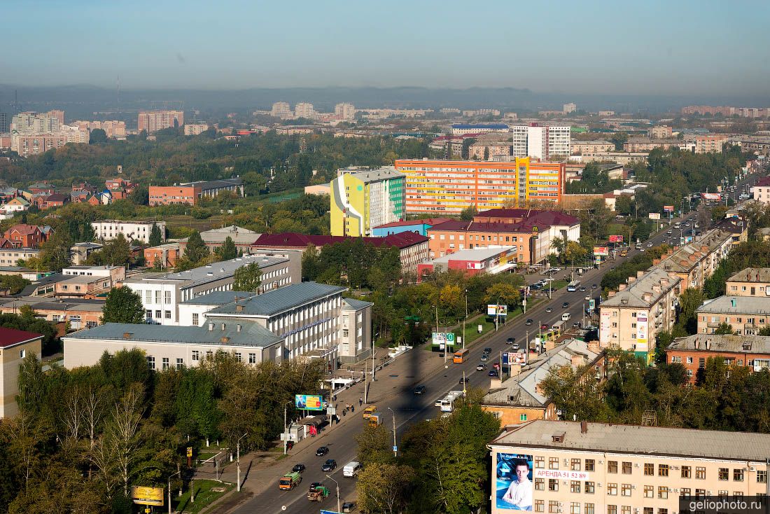 Проспект Мира в Омске с высоты фото