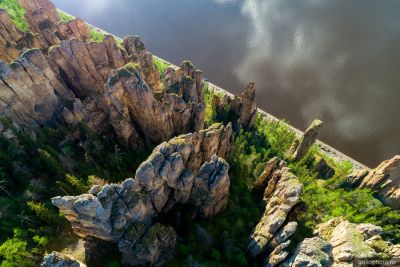 Ленские столбы в Якутии с высоты фото