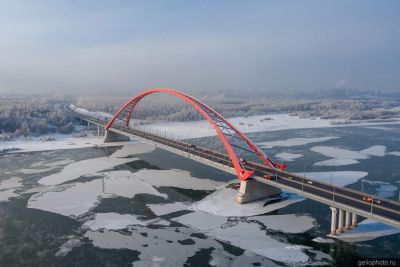 Бугринский мост в Новосибирске зимой фото
