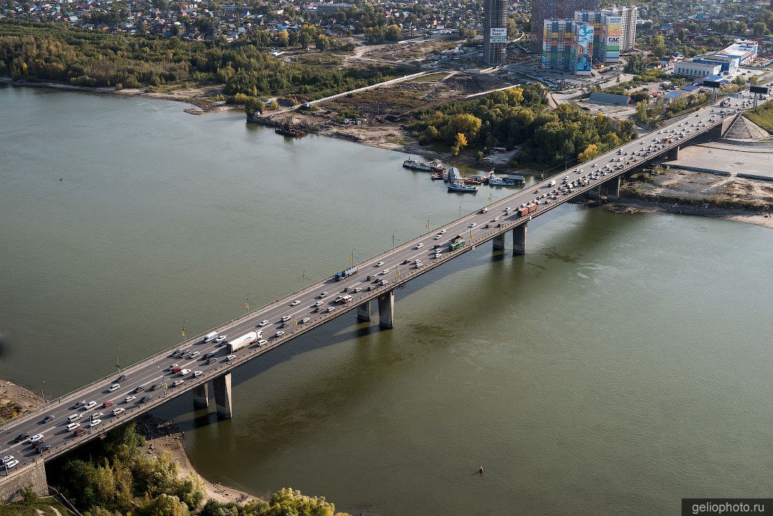 Димитровский мост в Новосибирске с высоты фото