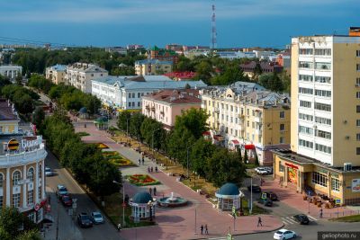 Бульвар Победы в Йошкар-Оле с высоты фото