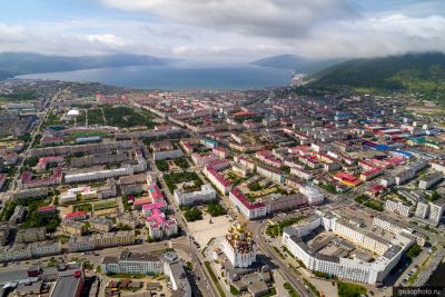 Центр Магадана с высоты фото