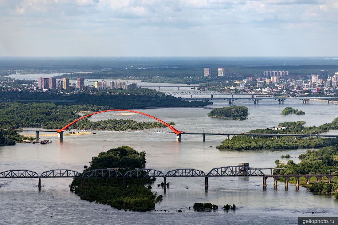 Бугринский мост через Обь в Новосибирске фото