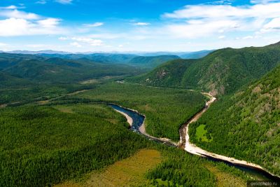 Река Уда в Тофаларии с высоты фото