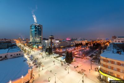 Зимний бульвар Славы в Челябинске фото