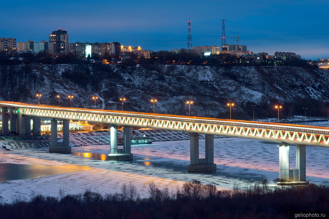 Нижегородский метромост зимой фото