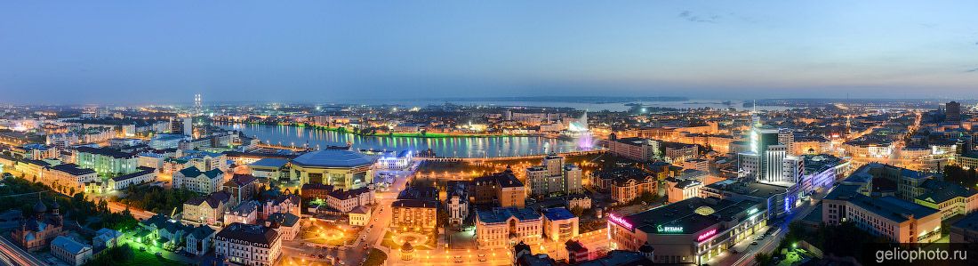 Панорама вечерней Казани фото