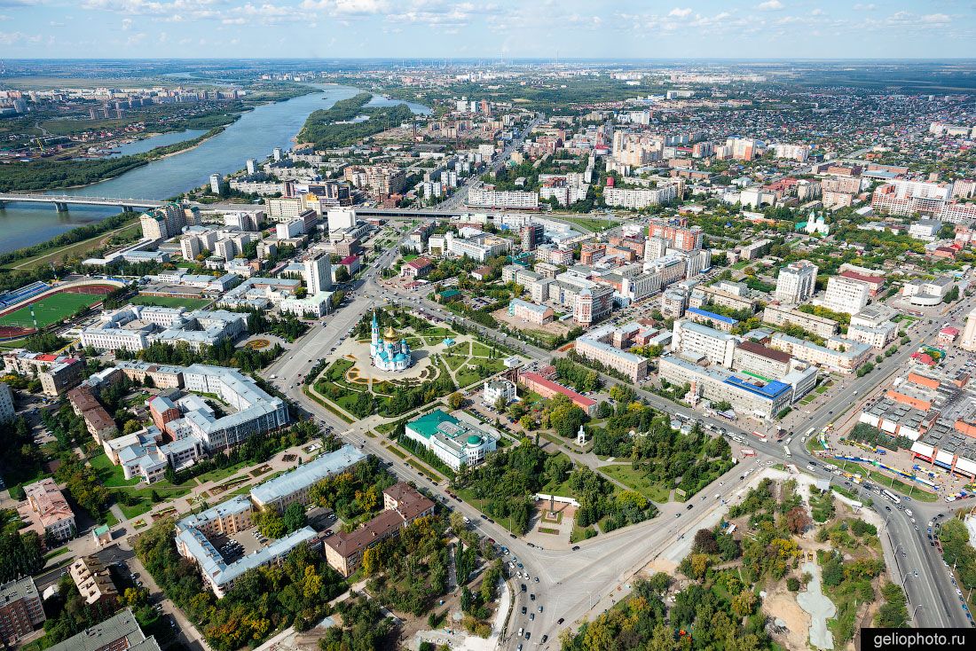 Исторический центр Омска с высоты фото