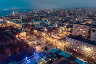 Площадь Чернышевского в Саратове с высоты фото