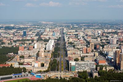 Проспект Ленина в Челябинске с высоты фото