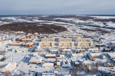 Посёлок Яя зимой с высоты фото