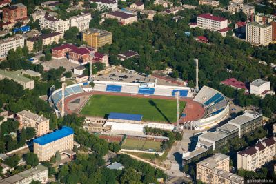 Стадион Центральный в Новороссийске с высоты фото