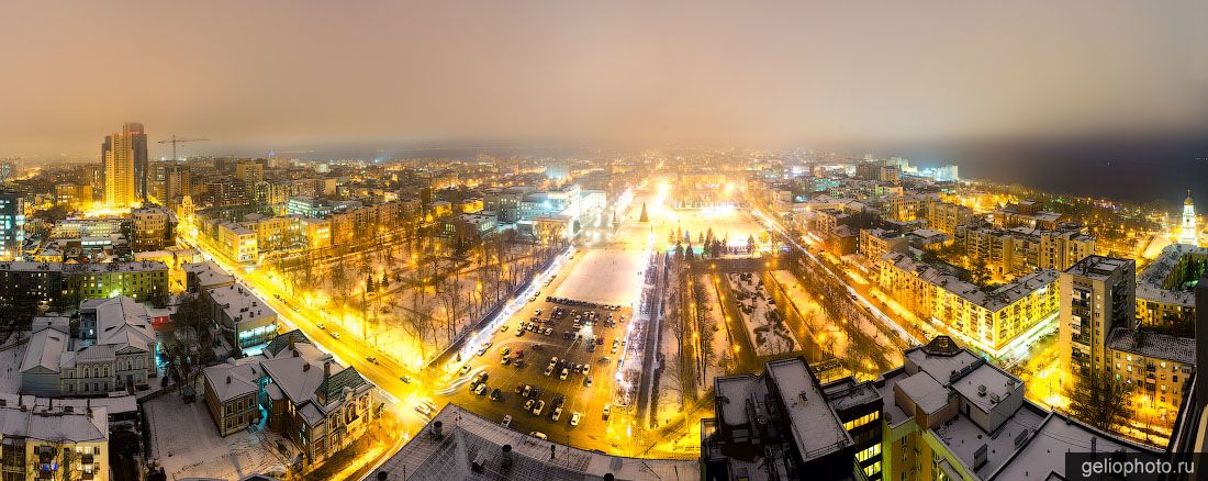 Панорама зимней Самары с высоты фото