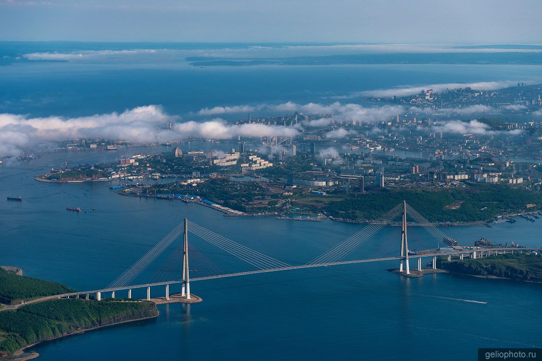 Русский мост во Владивостоке с высоты фото