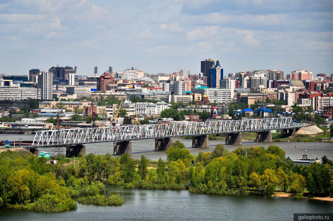 ЖД мост Новосибирска фото