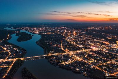 Ночной Бийск с высоты фото