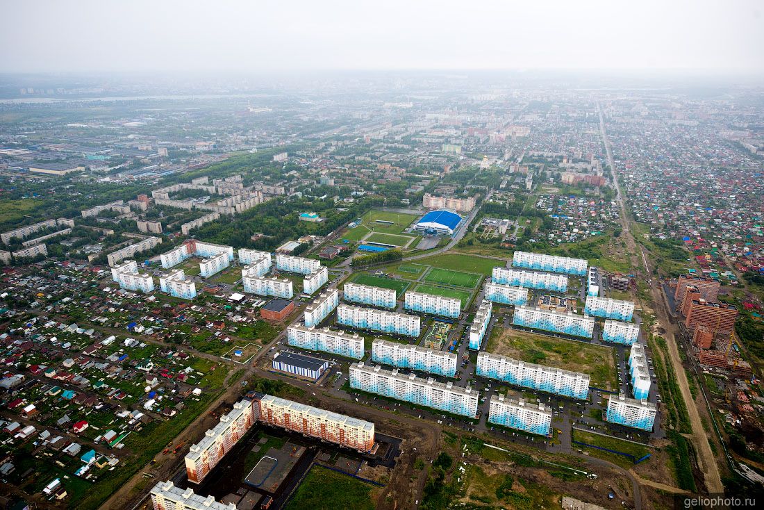 Микрорайон Чистая Слобода в Новосибирске с высоты фото
