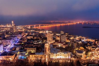 Саратовский мост через Волгу с высоты фото