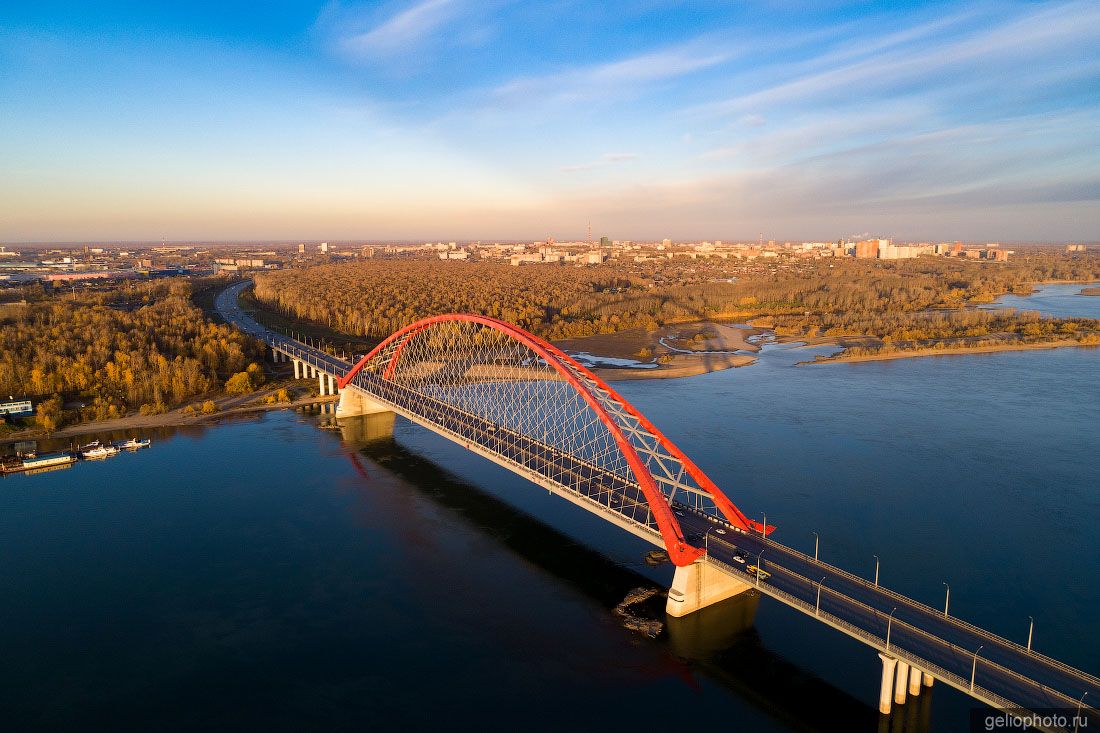 Бугринский мост в Новосибирске с высоты фото