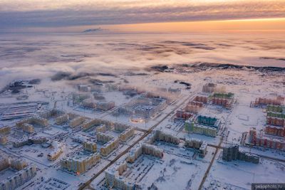 Вид с высоты на Нижневартовск зимой фото