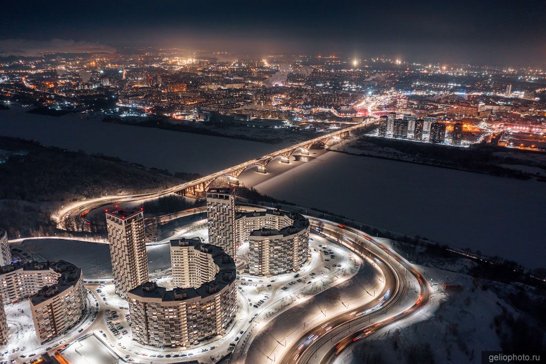 Окский съезд в Нижнем Новгороде с высоты фото