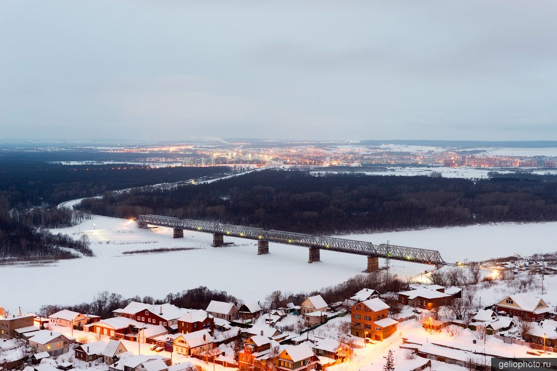 Дёмский ЖД мост в Уфе фото