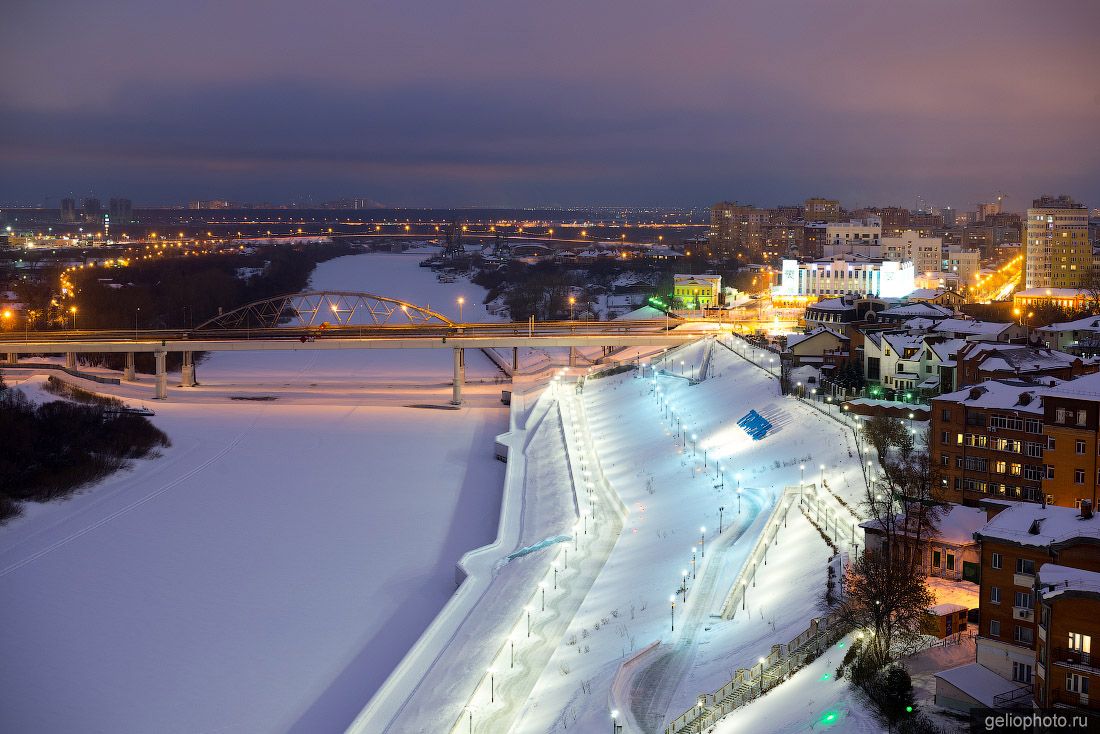 Мосты Челюскинцев в Тюмени зимой фото