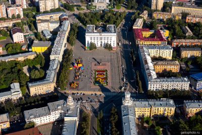 Площадь Советов в Кемерово с высоты фото