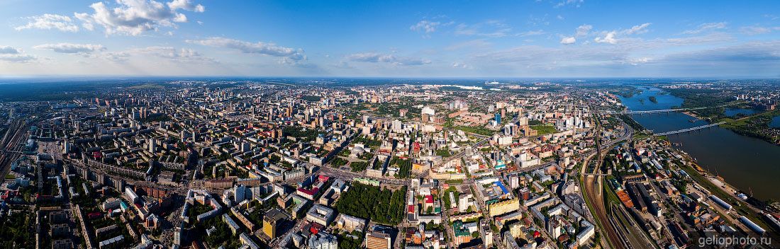 Панорама летнего Новосибирска с высоты фото