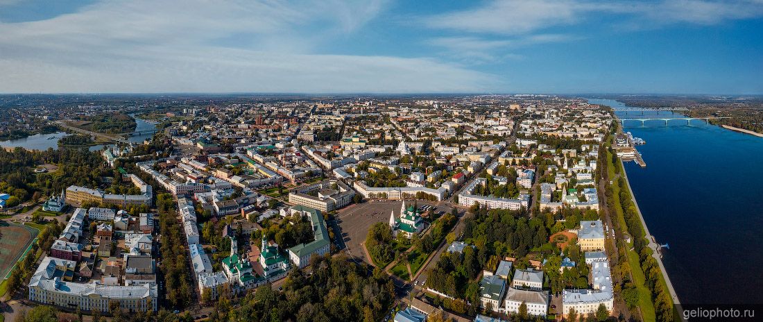 Панорама центра Ярославля с высоты фото