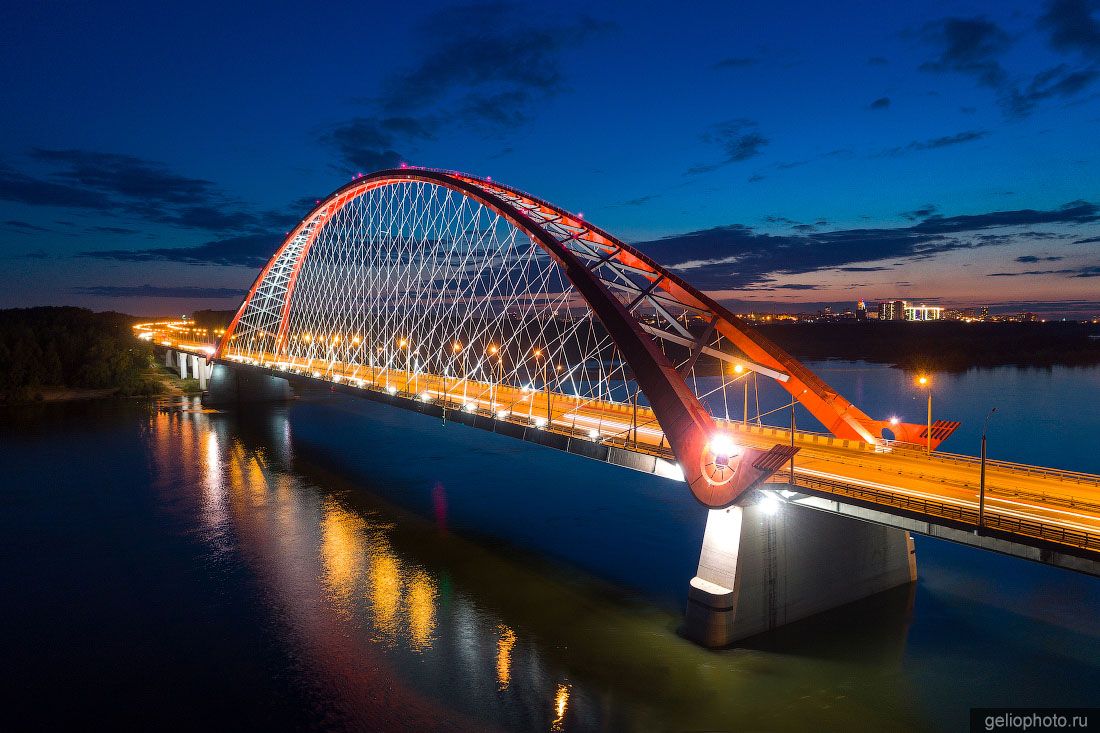 Бугринский мост на закате фото