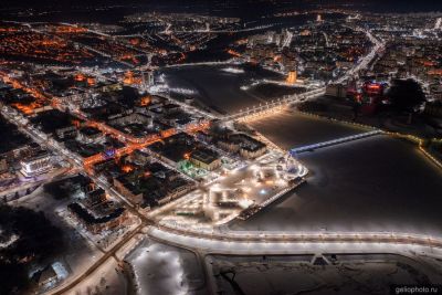 Ночной центр Чебоксар с высоты фото