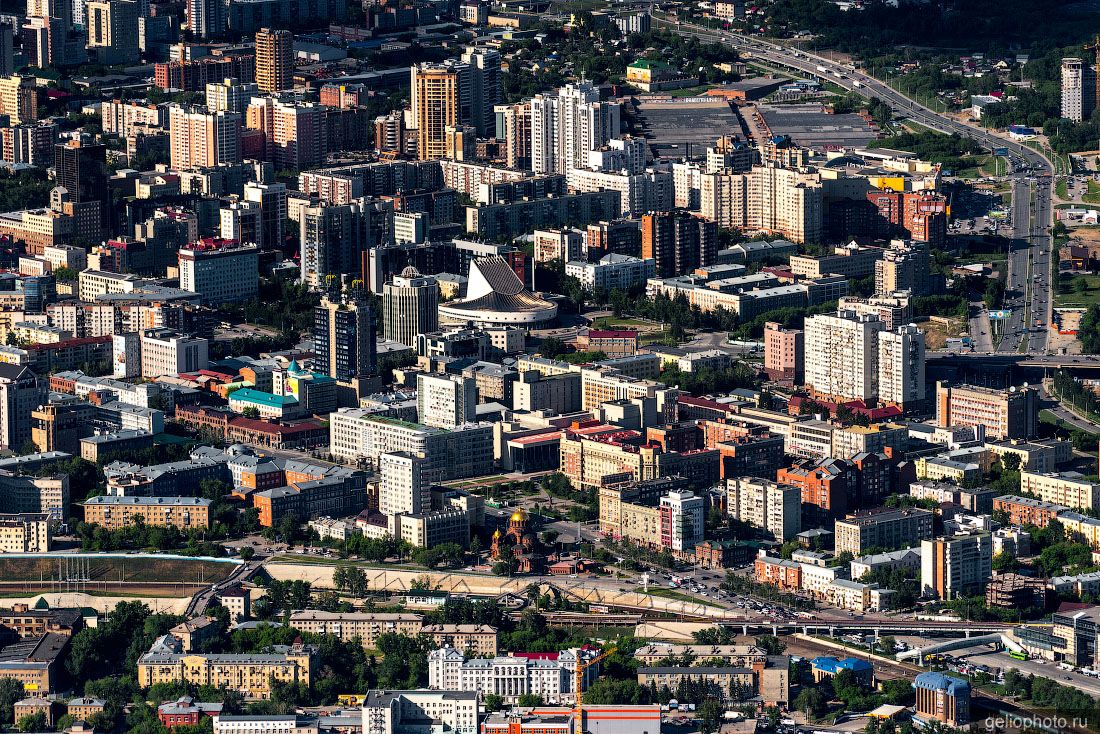 Центр Новосибирска с высоты фото