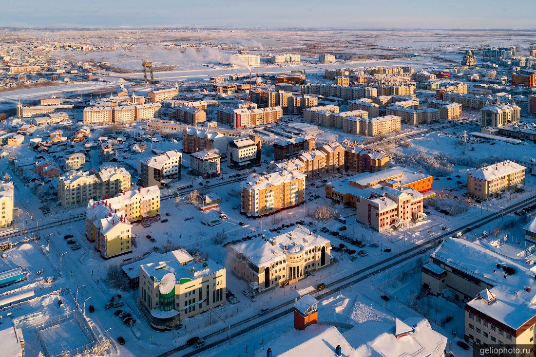Улица Республики в Салехарде с высоты фото