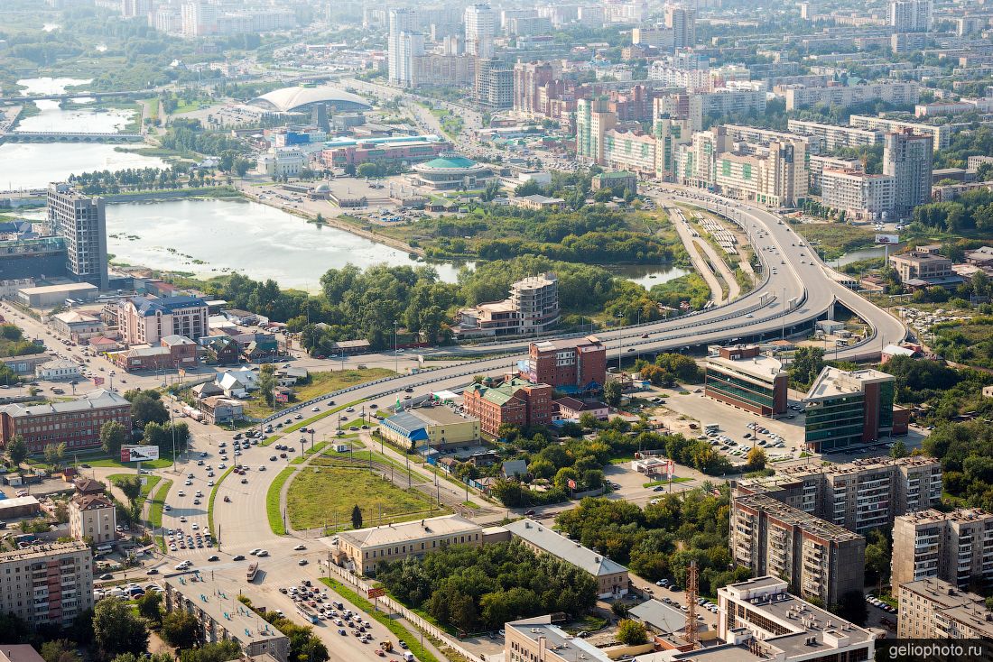 Улица Труда в Челябинске с высоты фото