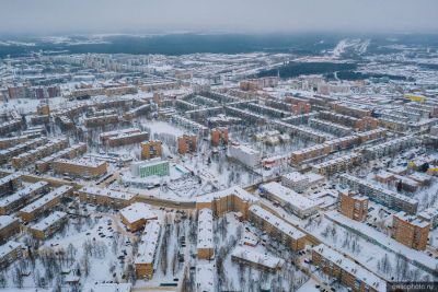 Сквер Дом быта Сервис в Ухте с высоты фото