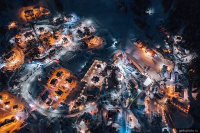 Ночной Шерегеш вид сверху фото