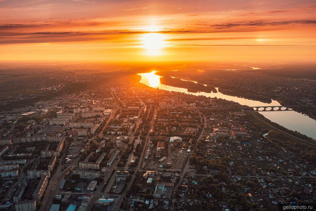 Бийск на рассвете с высоты фото