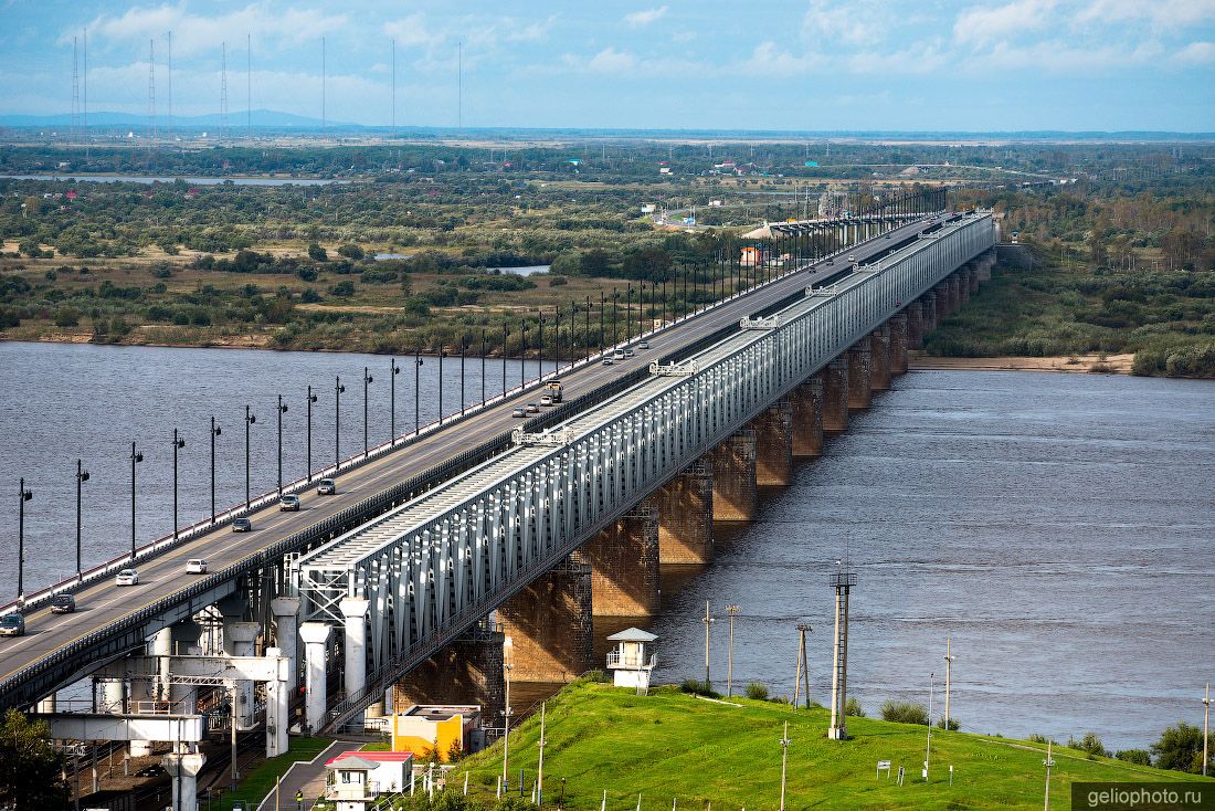 Хабаровский мост с высоты фото