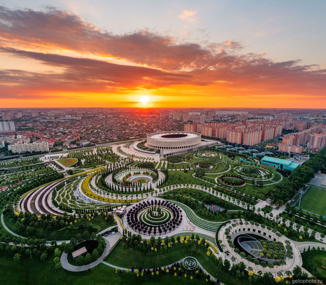 Парк Галицкого в Краснодаре с высоты фото