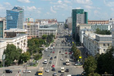 Проспект Ленина в Челябинске с высоты фото