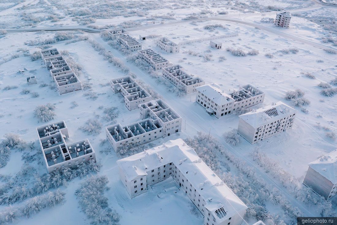 Посёлок Заполярный в Воркуте с высоты фото