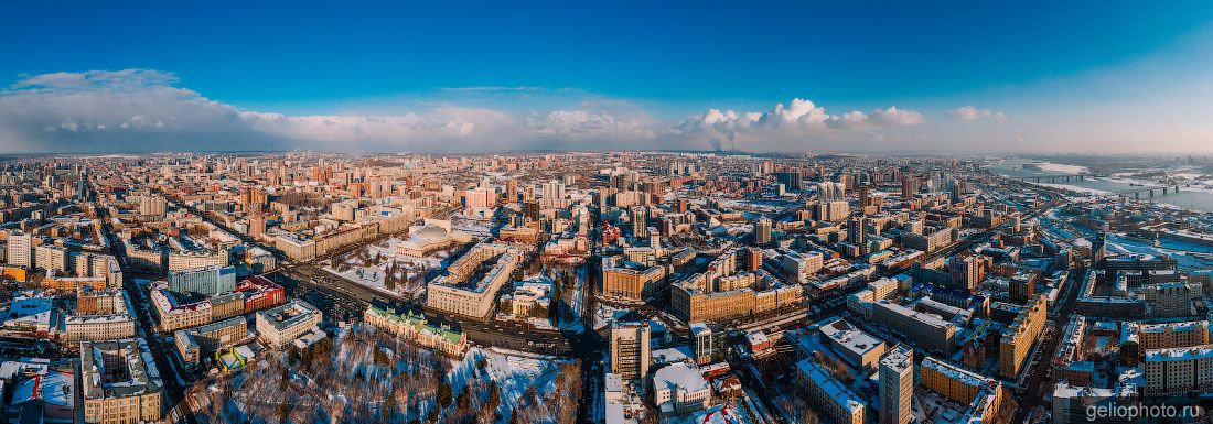 Панорама зимнего Новосибирска фото