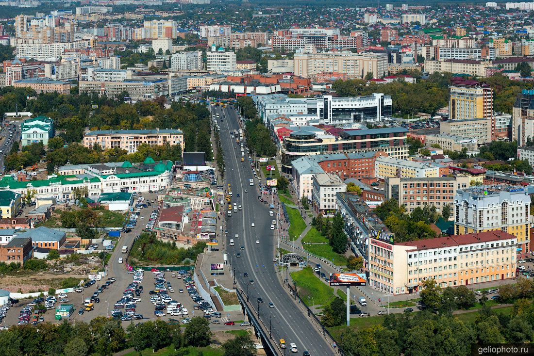 Улица Гагарина в Омске с высоты фото