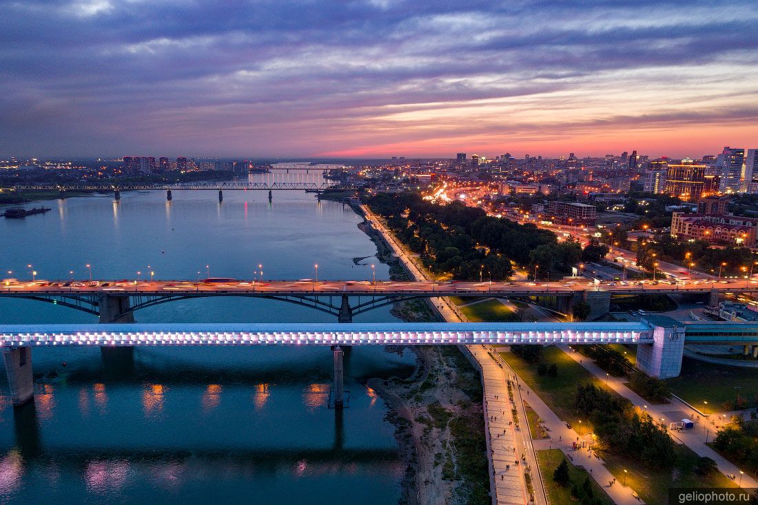 Набережная Новосибирска с высоты фото