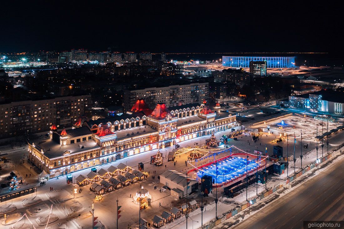 Нижегородская ярмарка зимой с высоты фото
