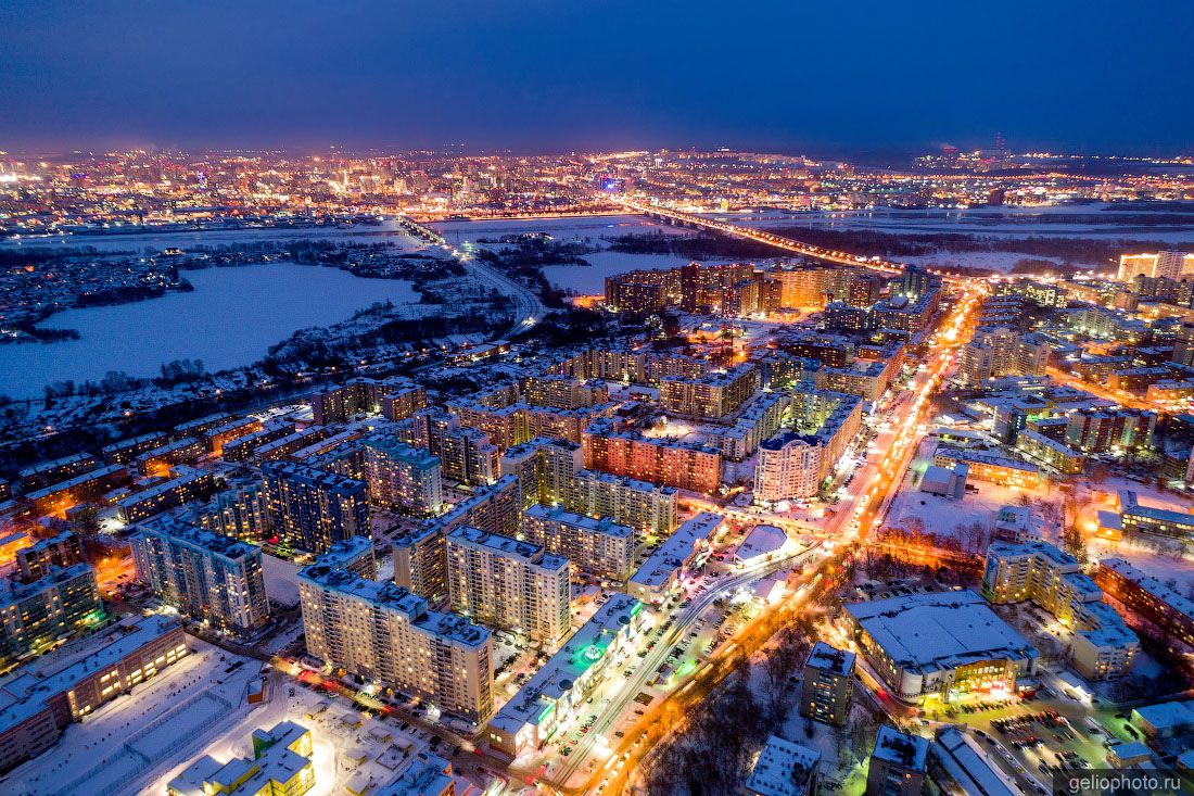 Микрорайон Горский в Новосибирске с высоты фото