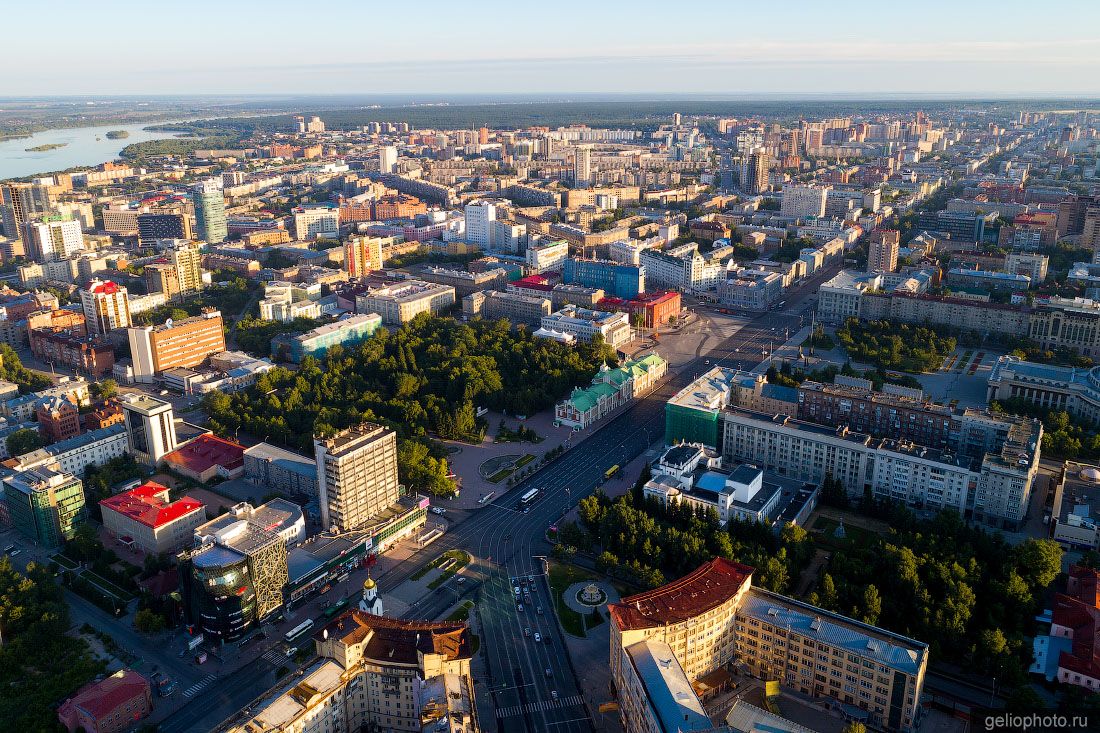 Центр Новосибирска с высоты фото