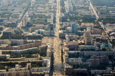 Проспект Ленина в Челябинске с высоты фото